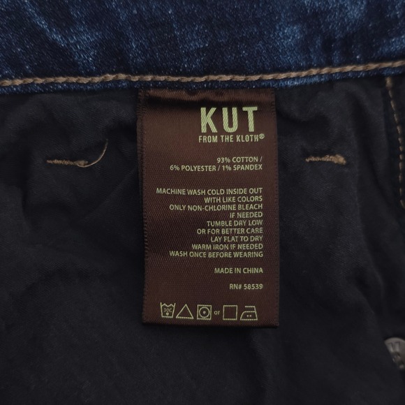 Kut From The Kloth Womens Jeans 18W Blue Medium Wash Cropped Raw Hem Cuffed - Picture 6 of 11